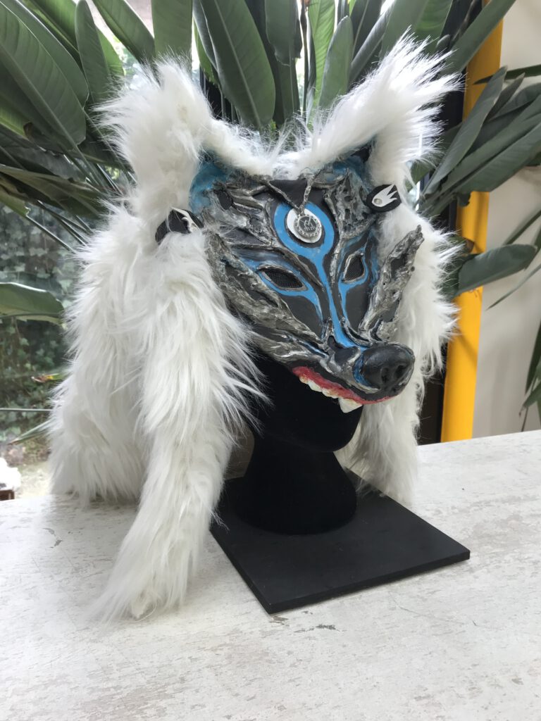 Wolf mask, fake-fur, verkocht